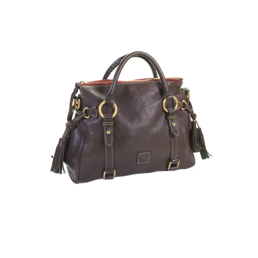 Dooney & Bourke Leather Zip Up Top Handle Handbag Brown_3